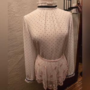 Karl Lagerfeld Paris Polka Dot High Neck Blouse – Chic Parisian ✨